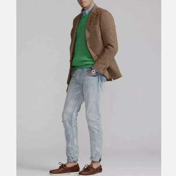 Polo Ralph Lauren The Varick Slim Straight Distressed Sun Faded Jeans - Picture 6 of 6